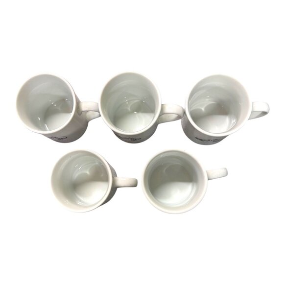 Set of 5 RCA Nipper Victor Gramophone Logo Vintage Coffee Cup Black on White Mug - Picture 4 of 7